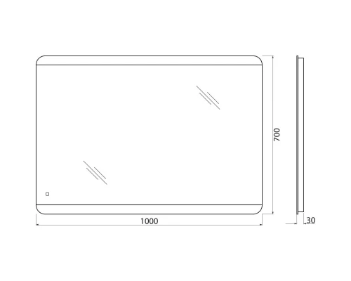 Зеркало 100x70 см BelBagno SPC-CEZ-1000-700-LED-TCH