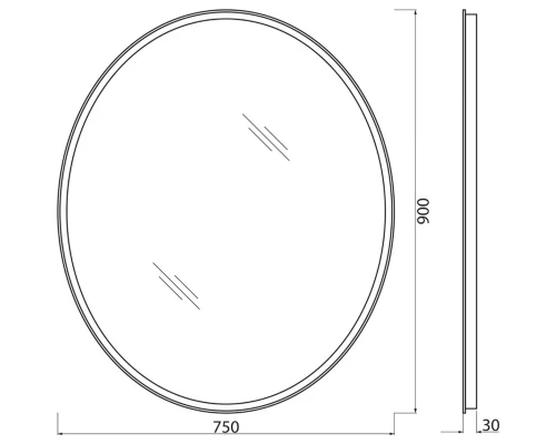 Зеркало 75x90 см BelBagno SPC-VST-750-900-LED-BTN