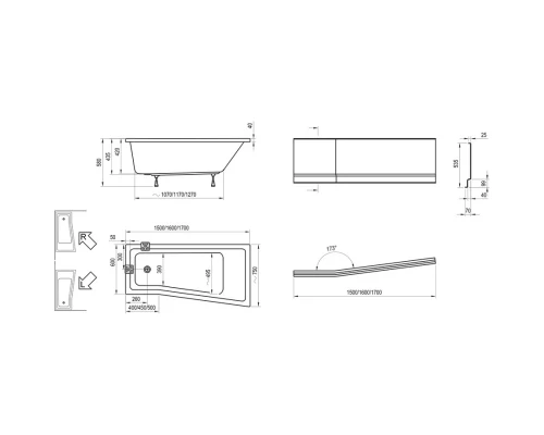 Акриловая ванна 150x75 см R Ravak BeHappy II C991000000