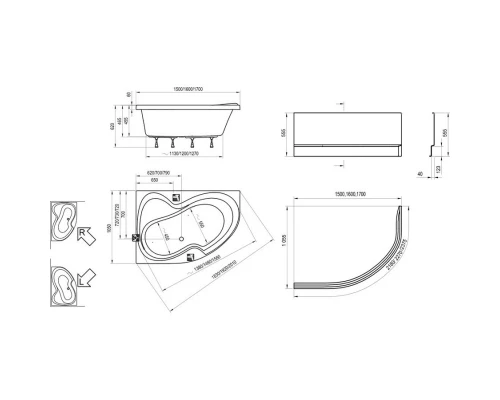 Акриловая ванна 170x105 см R Ravak Rosa II C421000000