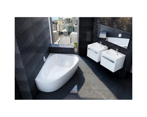 Акриловая асимметричная ванна LoveStory II PU Plus P белая Ravak C781000000