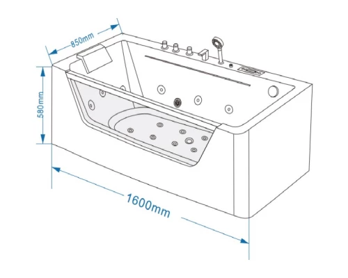 Акриловая гидромассажная ванна 160x85 см Grossman GR-16085
