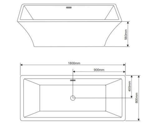 Акриловая ванна 180x80 см Grossman GR-1901