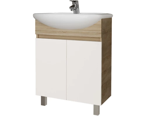 Тумба дуб сонома/белый глянец 59 см Grossman Поло 106011