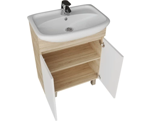 Тумба дуб сонома/белый глянец 59 см Grossman Поло 106011