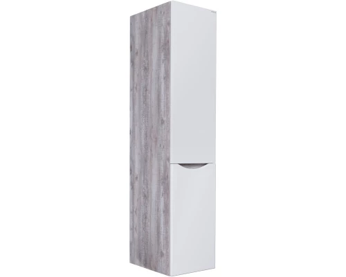 Пенал подвесной бетон пайн/белый глянец с бельевой корзиной L/R Grossman Талис 303508