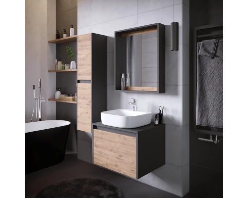 Тумба дуб веллингтон/графит 60 см Grossman Смарт 106009