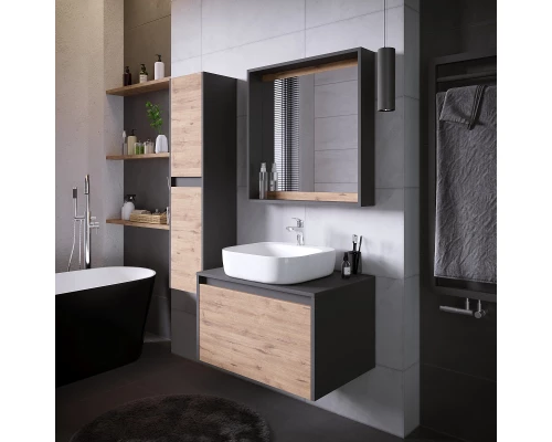 Тумба дуб веллингтон/графит 70 см Grossman Смарт 107009