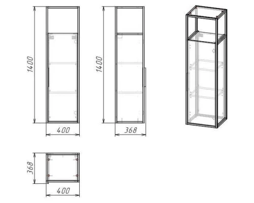 Пенал подвесной шанико/черный L/R Grossman Лофт 304002