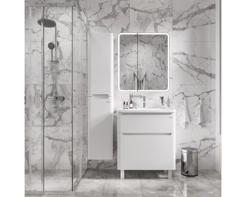 Зеркальный шкаф 70x80 см белый глянец Grossman Адель 207004