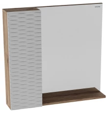 Зеркальный шкаф 80x75 см дуб веллингтон/белый матовый L Grossman Альба 208006