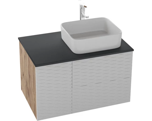 Тумба дуб веллингтон/белый матовый 80 см Grossman Альба 108011