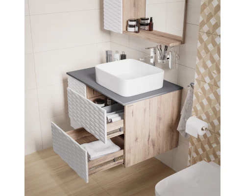 Тумба дуб веллингтон/белый матовый 80 см Grossman Альба 108011