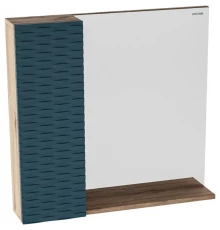 Зеркальный шкаф 80x75 см дуб веллингтон/бриз матовый L Grossman Альба 208005