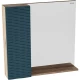 Зеркальный шкаф 80x75 см дуб веллингтон/бриз матовый L Grossman Альба 208005