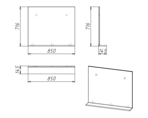 Зеркало 85x71,6 см дуб веллингтон Grossman Тенза 208501