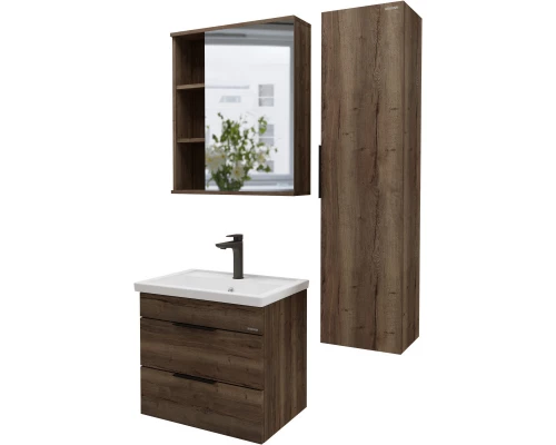 Зеркальный шкаф 60x70 см темный дуб Grossman Форта 2060032