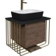 Тумба с раковиной дуб веллингтон/золотой 70 см Grossman Винтаж 107008 + GR-4041BW