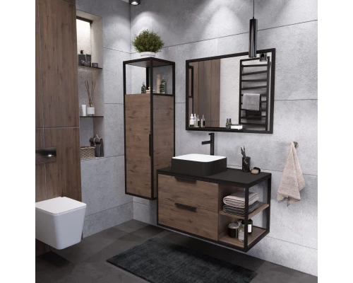 Комплект мебели дуб веллингтон/черный 90 см Grossman Лофт 109001 + GR4042BW + 209001