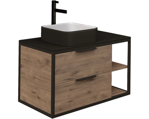 Комплект мебели дуб веллингтон/черный 90 см Grossman Лофт 109001 + GR4042BW + 209001