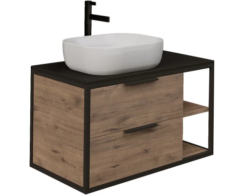 Комплект мебели дуб веллингтон/черный 90 см Grossman Лофт 109001 + GR-3020 + 209001