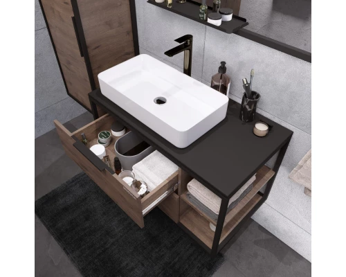 Комплект мебели дуб веллингтон/черный 90 см Grossman Лофт 109001 + GR-3031 + 209001