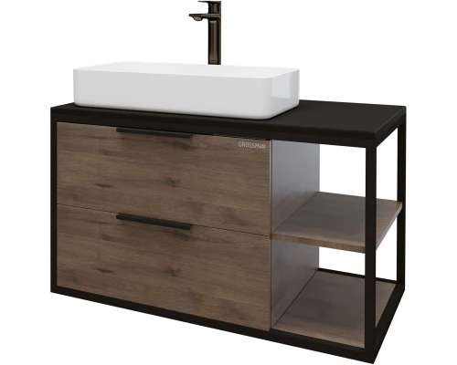 Комплект мебели дуб веллингтон/черный 90 см Grossman Лофт 109001 + GR-3031 + 209001