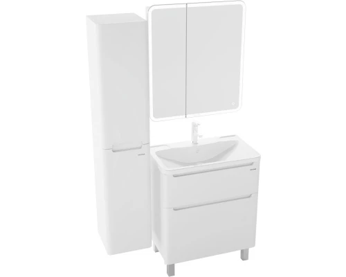 Тумба с раковиной белый глянец 70 см Grossman Адель 107005 + 4627173210232