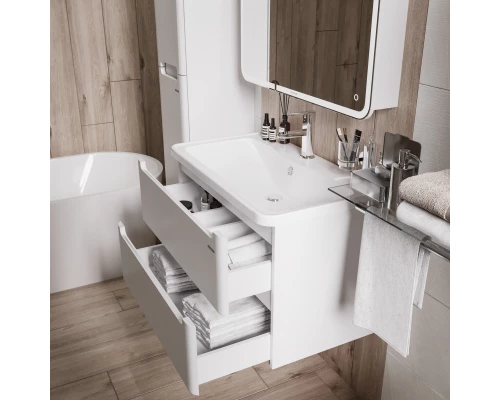 Тумба с раковиной белый глянец 79,7 см Grossman Адель 108003 + 4627173210249