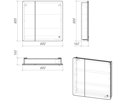 Комплект мебели белый глянец 79,7 см Grossman Адель 108003 + 4627173210249 + 208004