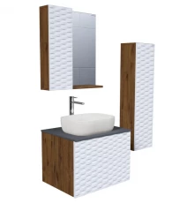 Комплект мебели дуб веллингтон/белый матовый 65 см Grossman Альба 106503 + GR-3020 + 206501