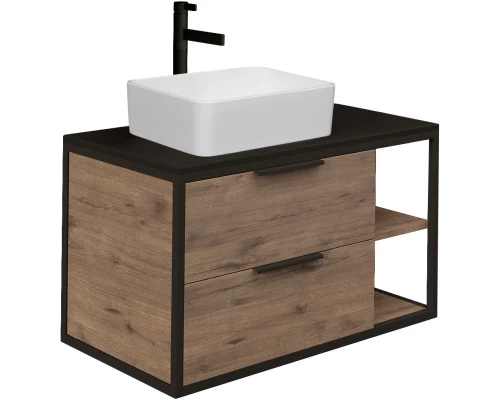 Комплект мебели дуб веллингтон/черный 90 см Grossman Лофт 109001 + GR-3016 + 209001