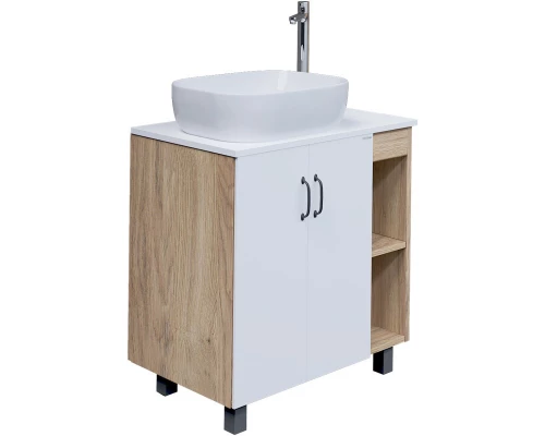 Тумба с раковиной дуб сонома/белый матовый 77 см Grossman Флай 108001 + 508001 + GR-3020