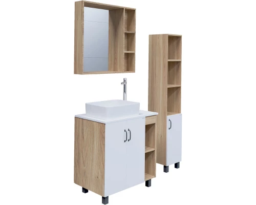 Комплект мебели дуб сонома/белый матовый 77 см Grossman Флай 108001 + 508001 + GR-3016 + 206001