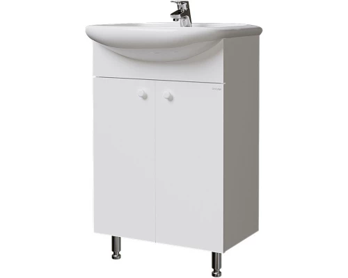 Тумба с раковиной белый глянец 51 см Grossman Крит-Эко 105005 + 659