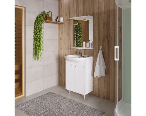 Тумба с раковиной белый глянец 51 см Grossman Крит-Эко 105005 + 659