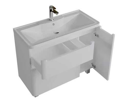 Тумба с раковиной белый глянец 100,1 см Grossman Адель 1010002 + 4627173210263