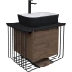Тумба с раковиной дуб веллингтон/черный матовый 70 см Grossman Винтаж 107007 + GR-4041BW
