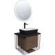 Тумба с раковиной дуб веллингтон/черный матовый 70 см Grossman Винтаж 107007 + GR-4041BW