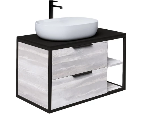 Тумба с раковиной шанико/черный 90 см Grossman Лофт 109002 + GR-3015