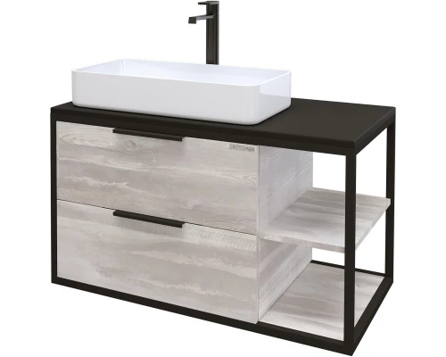 Тумба с раковиной шанико/черный 90 см Grossman Лофт 109002 + GR-3031