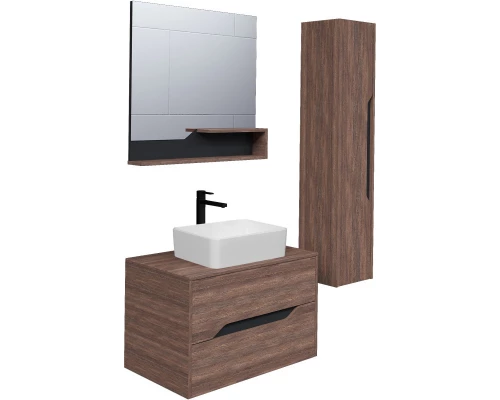 Тумба с раковиной дуб винтаж/графит 80 см Grossman Лайф 108015 + GR-3016