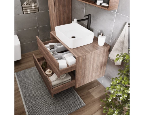 Комплект мебели дуб винтаж/графит 80 см Grossman Лайф 108015 + GR-3016 + 208008