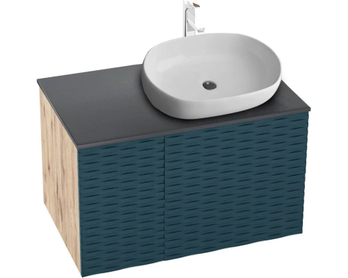 Тумба с раковиной дуб веллингтон/бриз матовый 80 см Grossman Альба 108012 + GR-3015