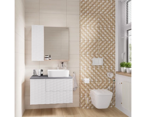 Комплект мебели дуб веллингтон/белый матовый 80 см Grossman Альба 108011 + GR-3016 + 208006