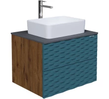 Тумба с раковиной дуб веллингтон/бриз матовый 65 см Grossman Альба 106502 + GR-3016