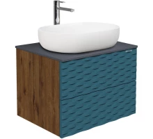 Тумба с раковиной дуб веллингтон/бриз матовый 65 см Grossman Альба 106502 + GR-3015