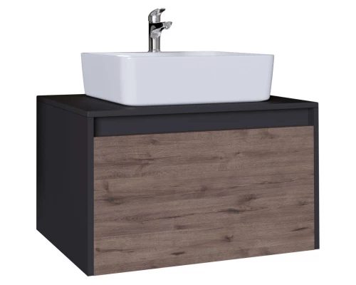 Тумба с раковиной дуб веллингтон/графит 70 см Grossman Смарт 107009 + GR-3017