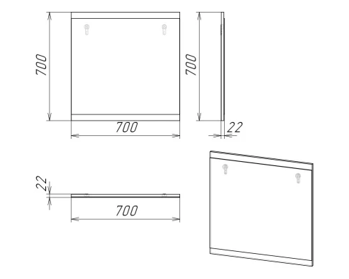 Комплект мебели дуб веллингтон/графит 70 см Grossman Смарт 107009 + GR-3027 + 207005