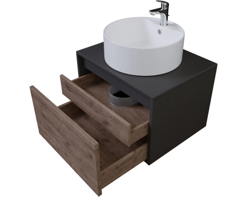 Тумба с раковиной дуб веллингтон/графит 60 см Grossman Смарт 106009 + GR-3012